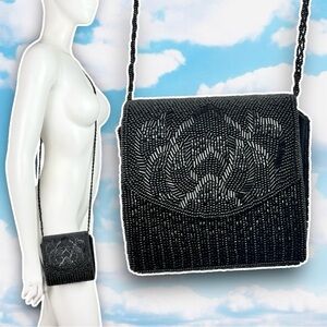 LA REGALE Vintage Beaded Strap Crossbody Evening Bag Formal Prom Wedding Gatsby